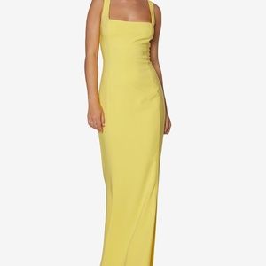 Laundry by Shelli Segal Square-Neck Mermaid Gown in Yellow